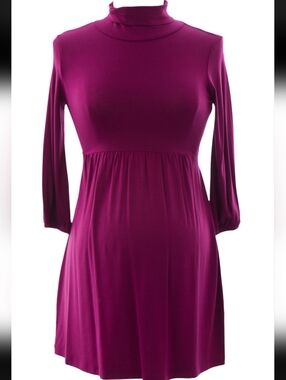New Olian Maternity Burgundy Turtleneck Dress